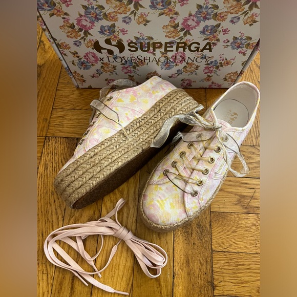 NEW LoveShackFancy x Superga Platform Canvas Sneaker - Picture 12 of 16
